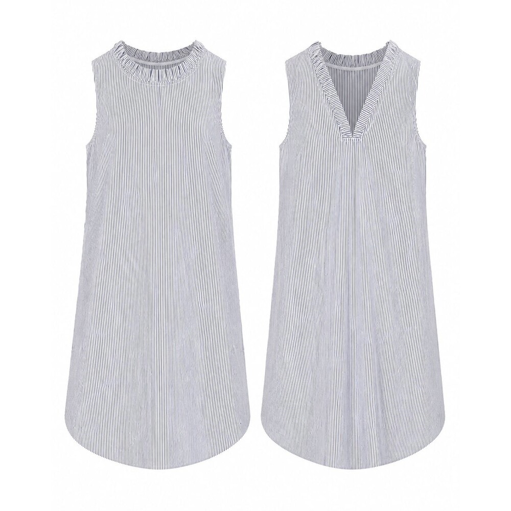 Lafayette 148 New York Sleeveless Striped Shift Dress – Women's Large